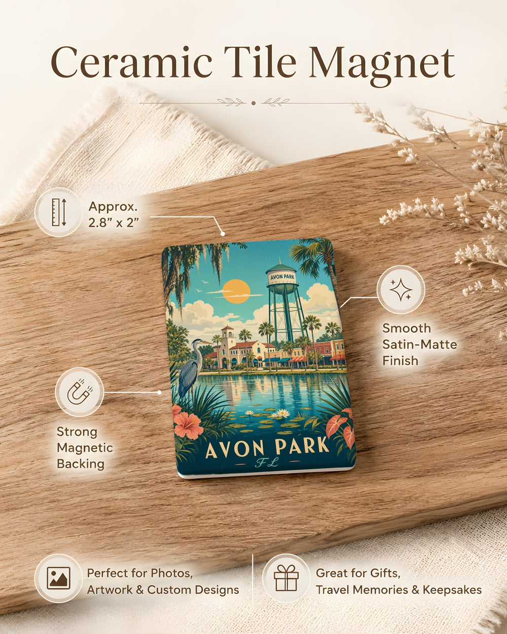 Avon Park Florida Fridge Magnet, Avon Park FL Souvenir Magnet, Highlands County Travel Gift, Florida Home Decor Magnet