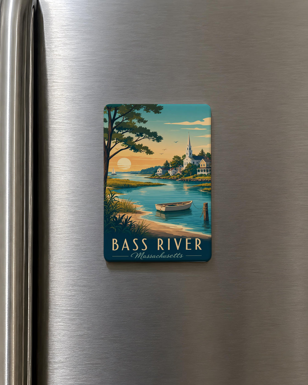 Bass River Fridge Magnet, Bass River Souvenir Magnet, River Landscape Magnet, Nature Travel Keepsake Magnet