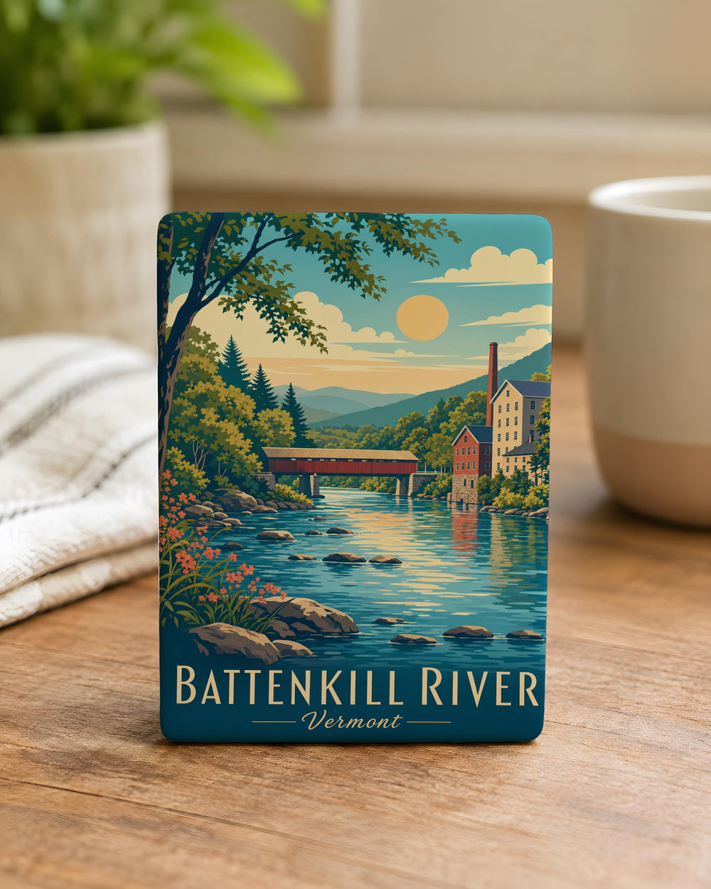 Battenkill River Fridge Magnet, Battenkill River Vermont Souvenir Magnet, River Landscape Travel Keepsake Magnet