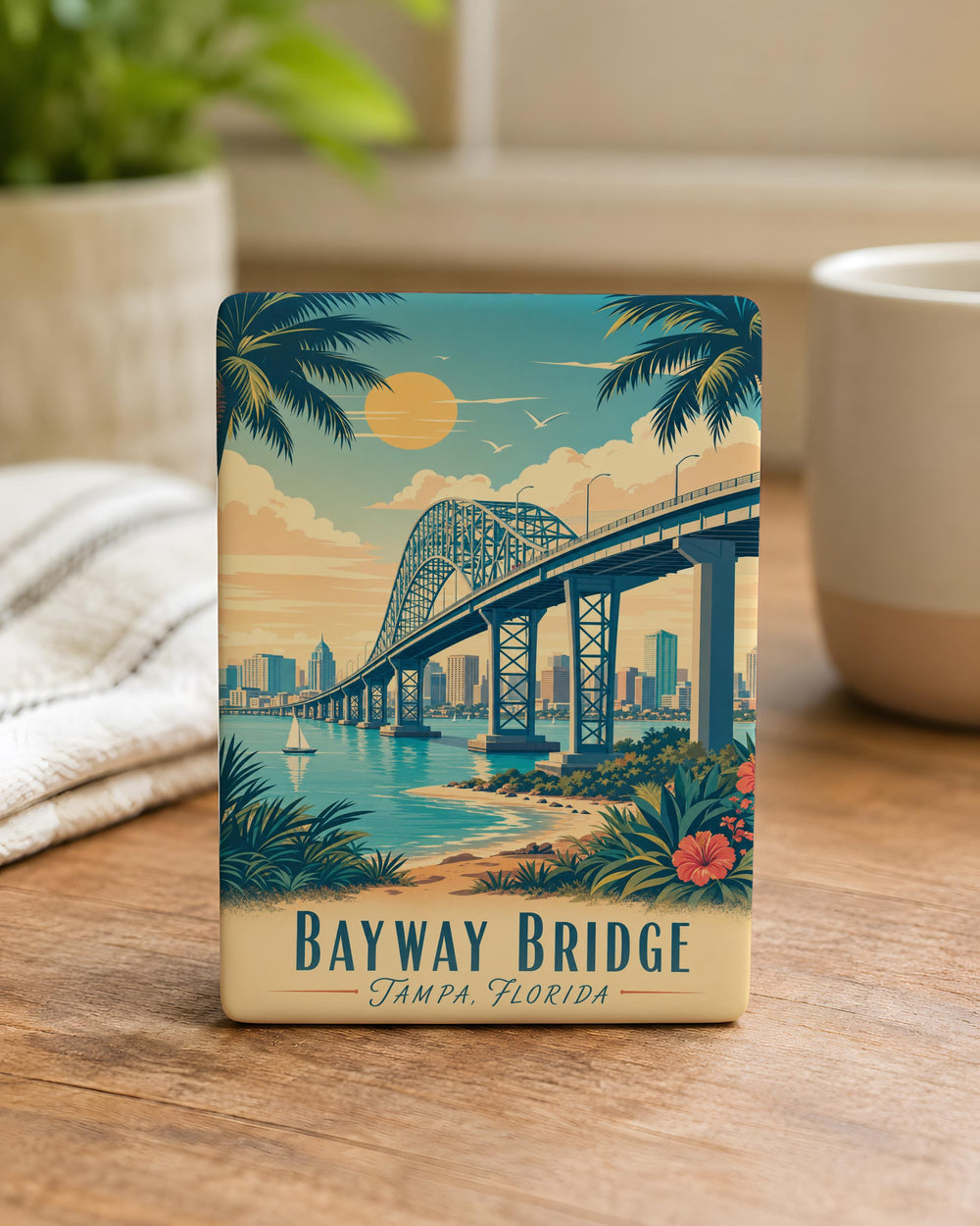 Bayway Bridge Fridge Magnet, Bayway Bridge Landmark Souvenir Magnet, New Jersey Bridge Travel Gift Magnet