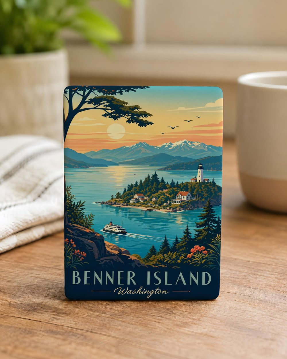 Benner Island Fridge Magnet, Benner Island Map Souvenir Magnet, Island Travel Keepsake, Coastal Landmark Refrigerator Magnet