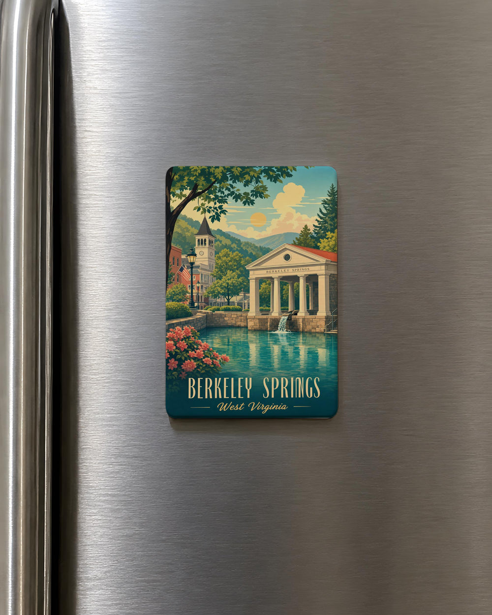 Berkeley Springs State Park Fridge Magnet, West Virginia Travel Souvenir, Historic Mineral Springs Landmark Magnet