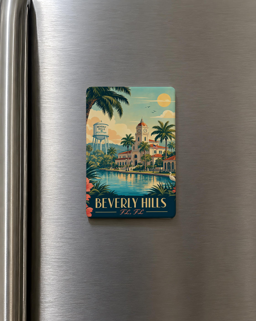 Beverly Hills Florida Fridge Magnet, Beverly Hills FL Souvenir Magnet, Travel Gift, Vacation Keepsake, Hometown Magnet