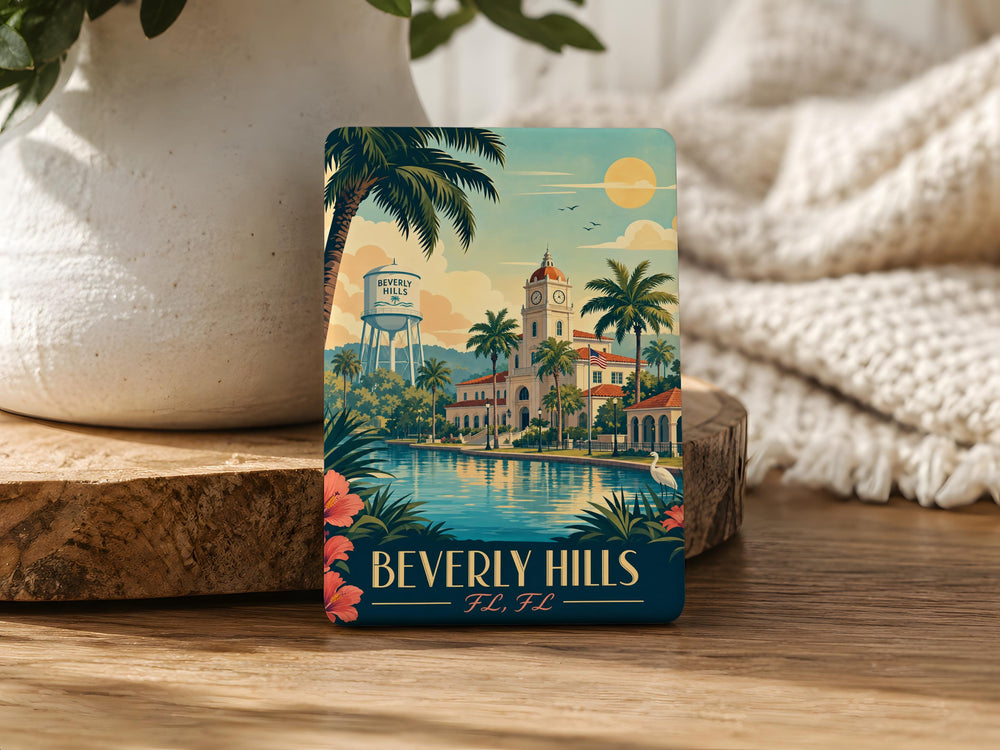 Beverly Hills Florida Fridge Magnet, Beverly Hills FL Souvenir Magnet, Travel Gift, Vacation Keepsake, Hometown Magnet