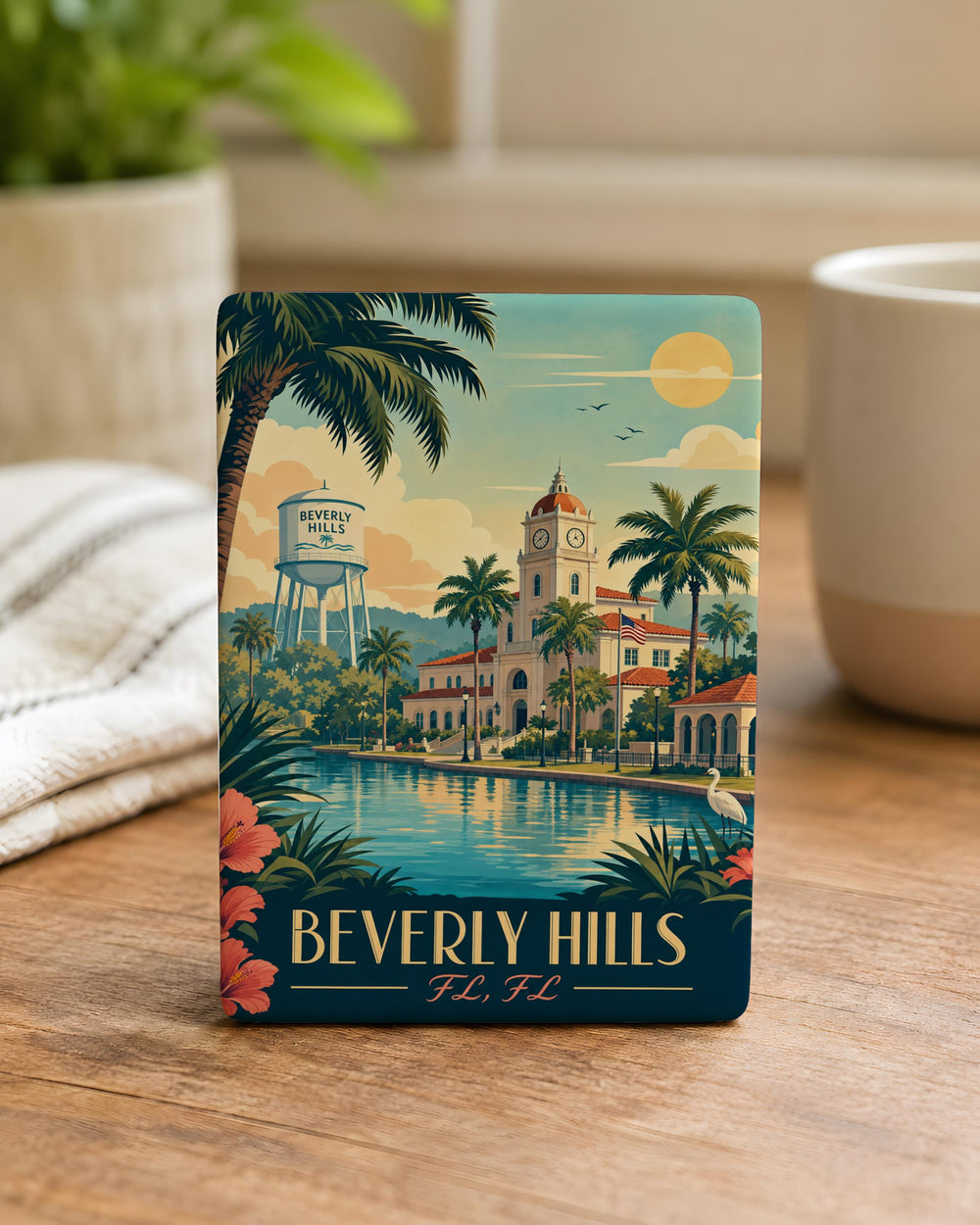 Beverly Hills Florida Fridge Magnet, Beverly Hills FL Souvenir Magnet, Travel Gift, Vacation Keepsake, Hometown Magnet