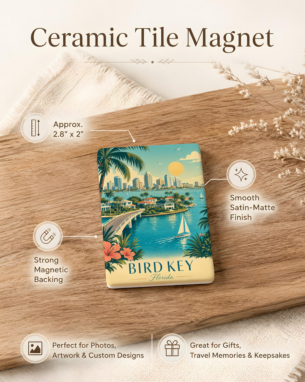 Bird Key Fridge Magnet, Bird Holding Key Magnet, Nature Bird Key Gift, Bird Lover Kitchen Decor Magnet