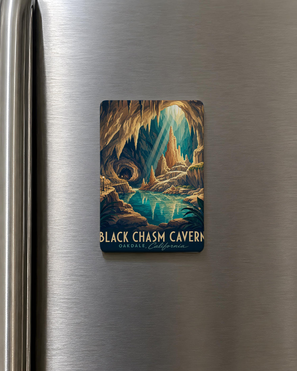 Black Chasm Cavern Fridge Magnet, Underground Cave Passage Souvenir Magnet, Cavern Explorer Gift, Cave Adventure Decor Magnet