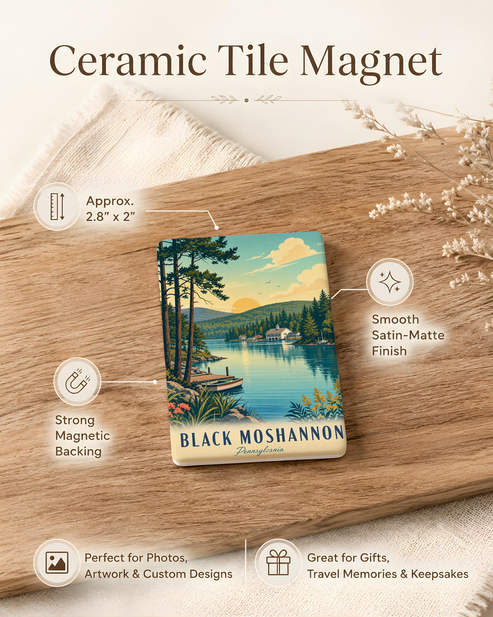 Black Moshannon State Park Fridge Magnet, Pennsylvania Nature Souvenir, Hiking Camping Lake Forest Keepsake Gift