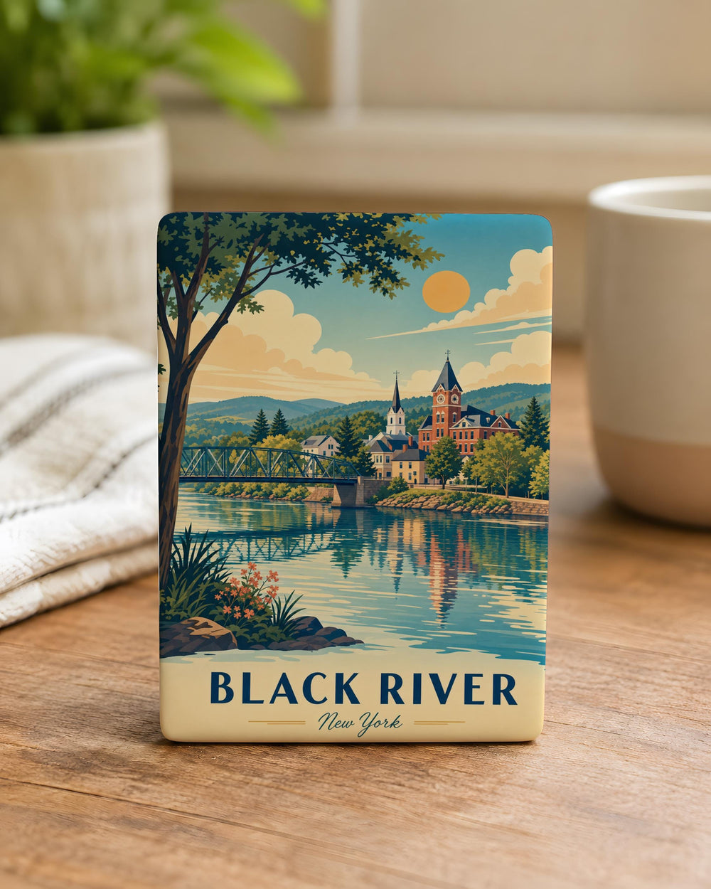 Black River NY Fridge Magnet, Black River New York Souvenir Magnet, River Town Travel Keepsake Magnet, NY Gift