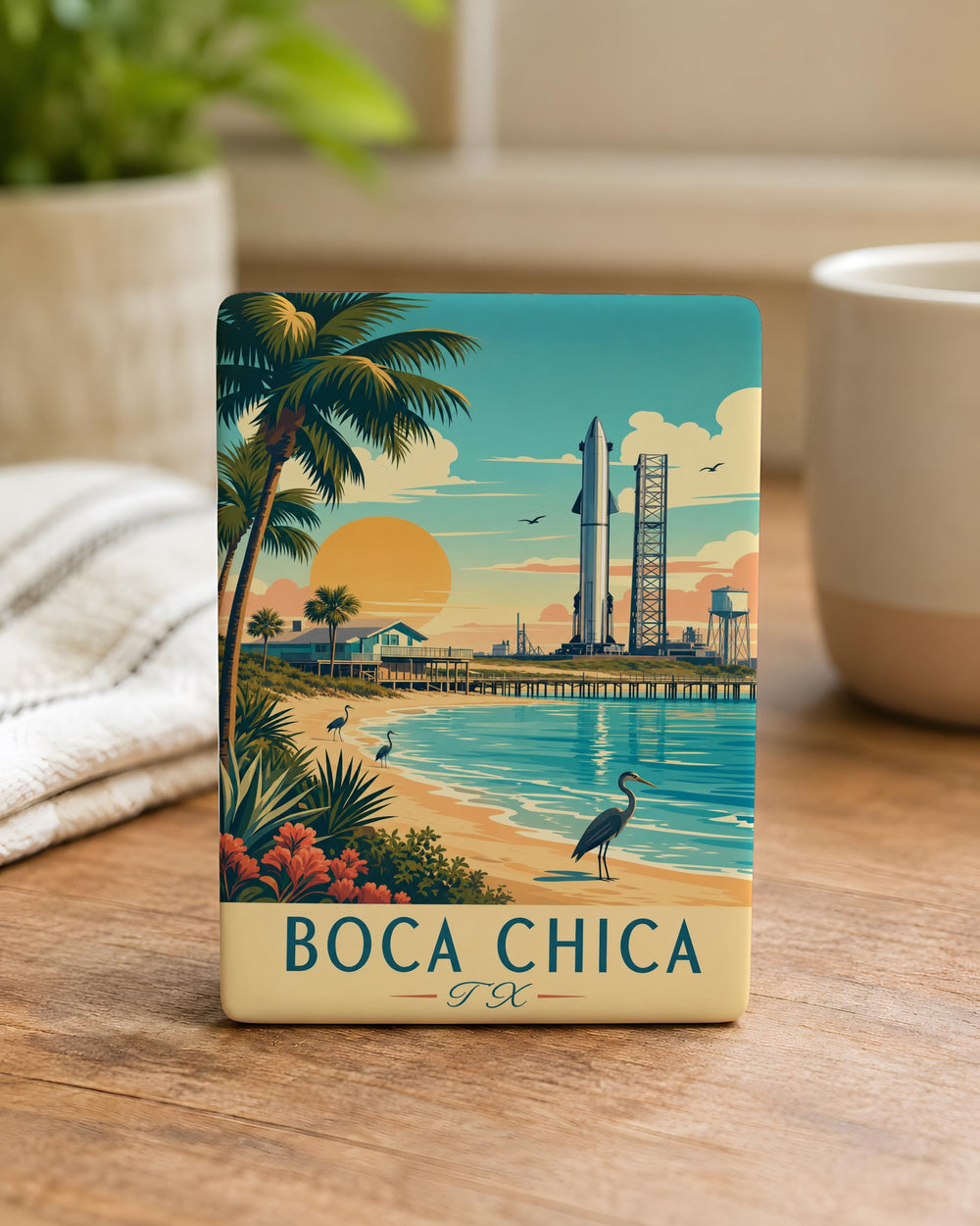 Boca Chica TX Fridge Magnet, Boca Chica Texas Souvenir Magnet, South Texas Coastal Gift, Beach Town Travel Keepsake Magnet