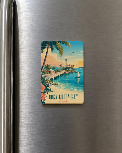 Boca Chita Key Fridge Magnet, Florida Keys Landmark Souvenir Magnet, Coastal Island Travel Gift, National Park Keepsake Magnet