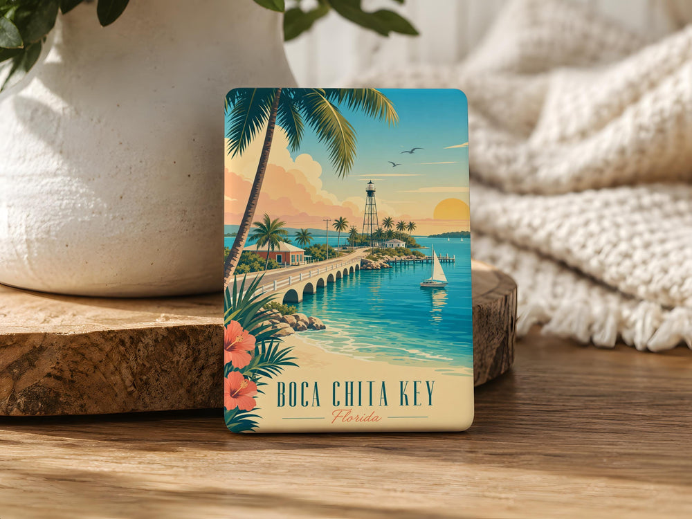 Boca Chita Key Fridge Magnet, Florida Keys Landmark Souvenir Magnet, Coastal Island Travel Gift, National Park Keepsake Magnet