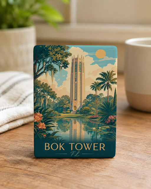 Bok Tower Gardens Florida Fridge Magnet, Singing Tower Landmark Souvenir, Lake Wales FL Travel Keepsake Magnet