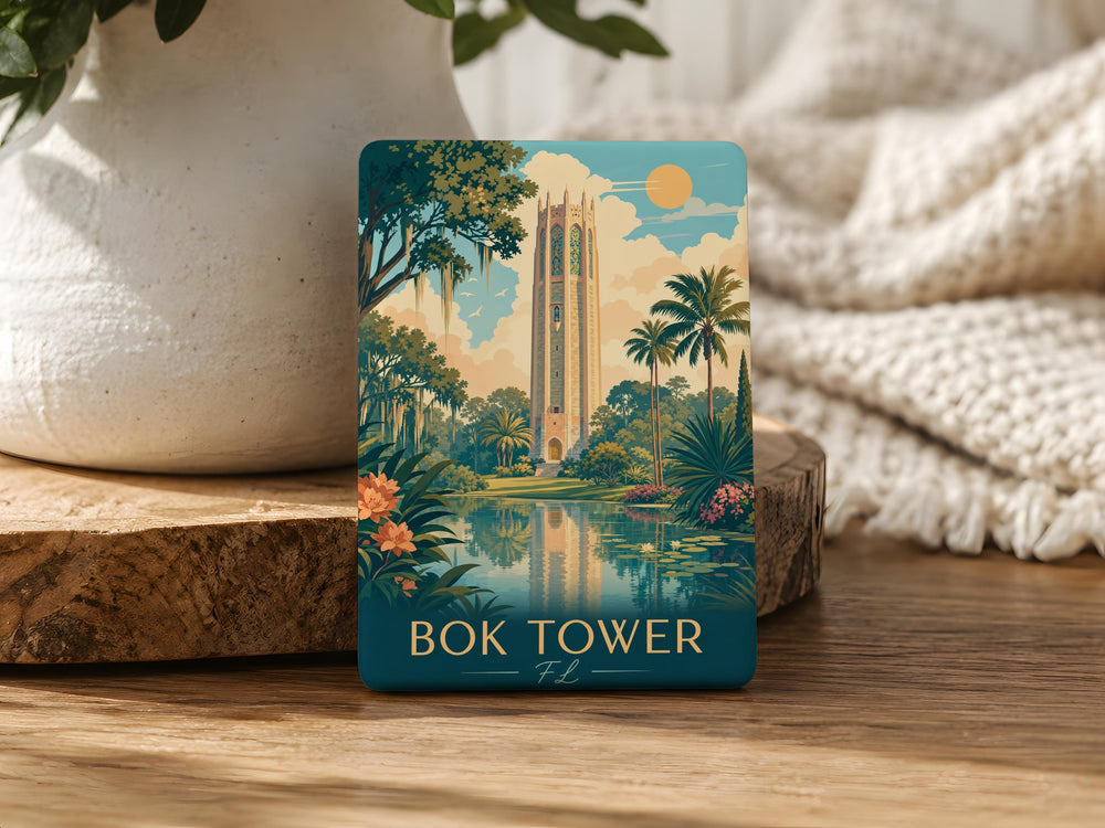 Bok Tower Gardens Florida Fridge Magnet, Singing Tower Landmark Souvenir, Lake Wales FL Travel Keepsake Magnet
