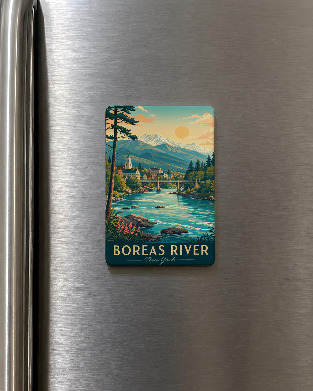 Boreas River Fridge Magnet, Adirondack Mountain River Landscape Souvenir Magnet, Nature Lover Gift