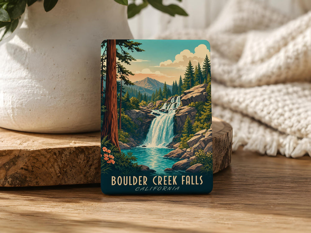 Boulder Creek Falls Fridge Magnet, Waterfall Nature Souvenir, Scenic Hiking Trail Travel Gift, Creek Waterfall Keepsake