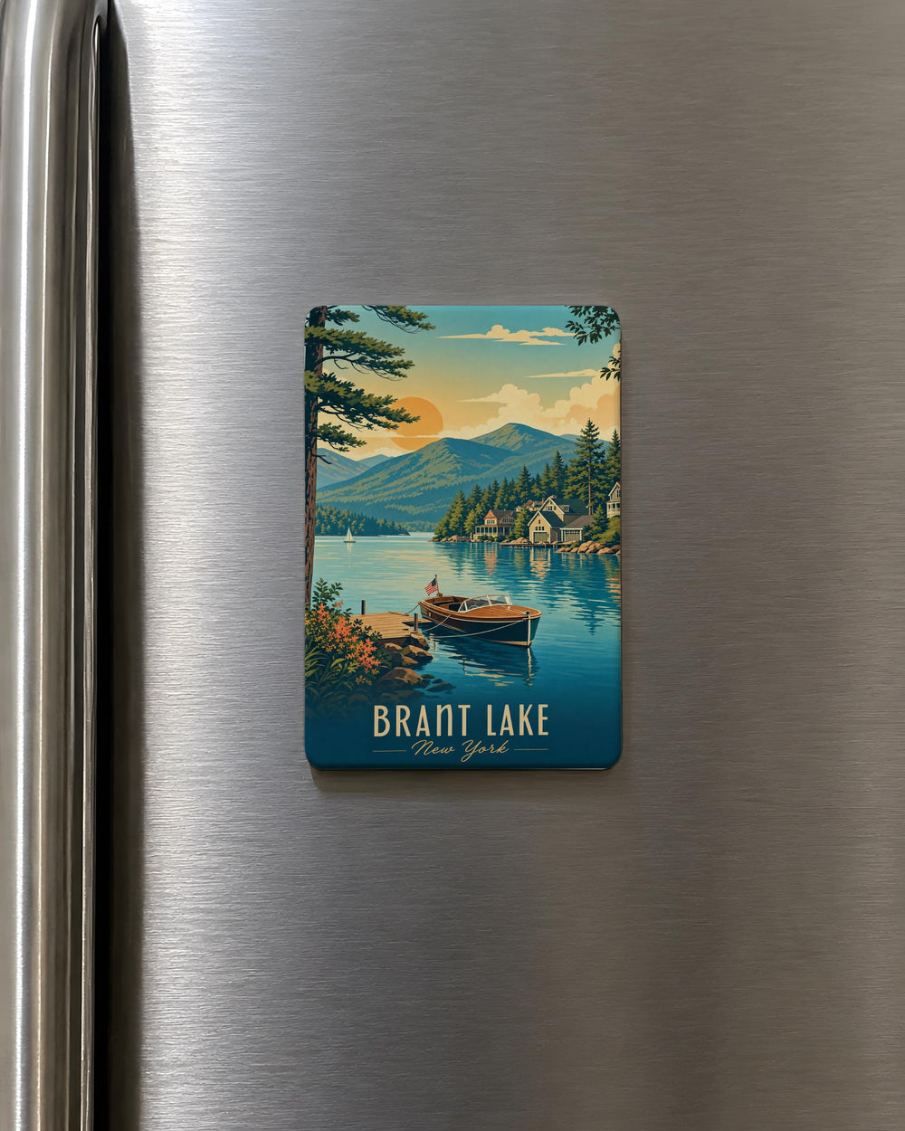Brant Lake Fridge Magnet, Brant Lake New York Souvenir Magnet, Adirondack Lake Cabin Vacation Keepsake Gift