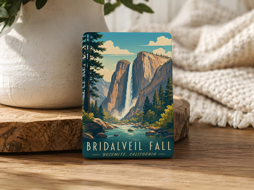 Bridalveil Fall Fridge Magnet, Yosemite National Park Waterfall Souvenir, California Nature Landmark Gift