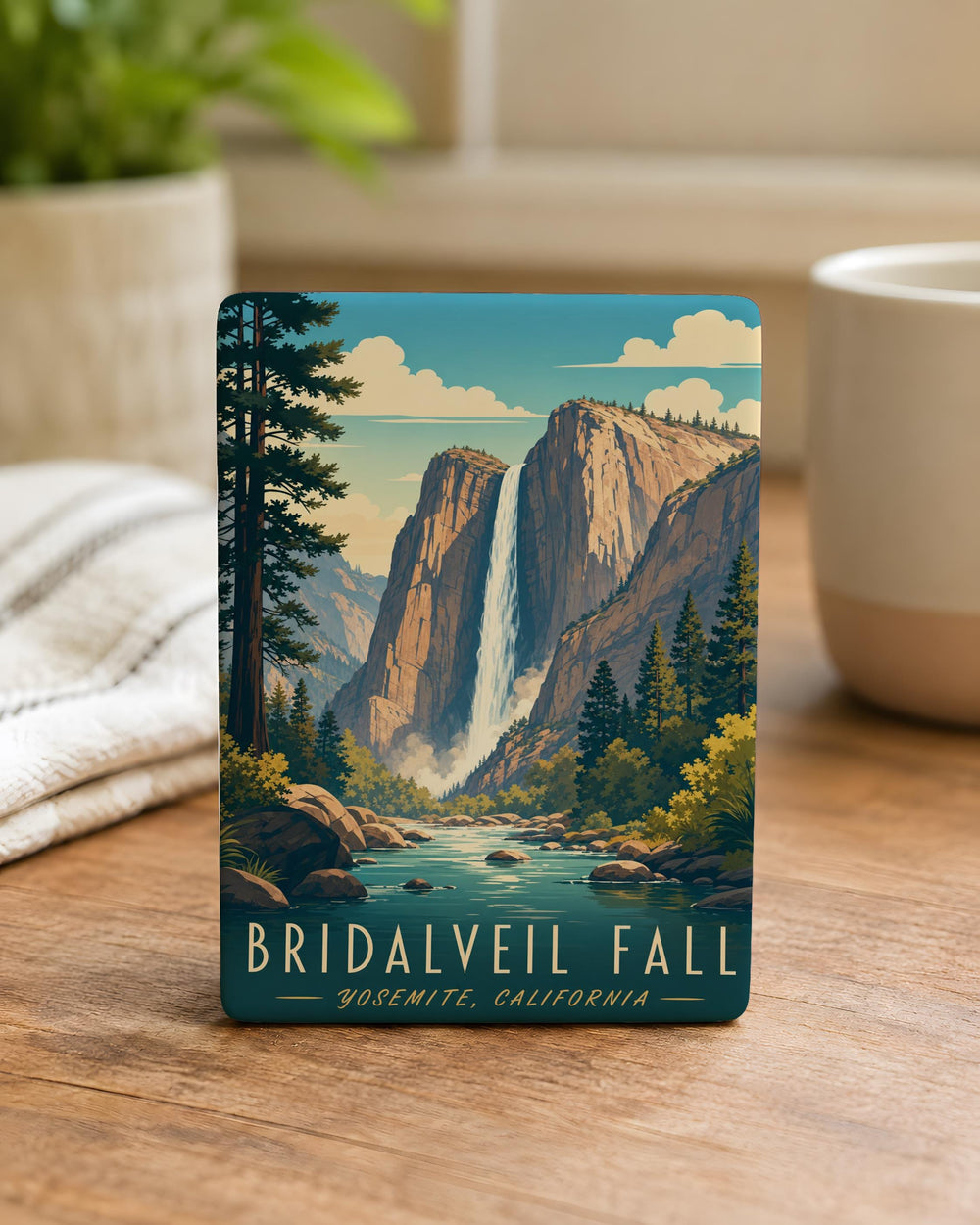 Bridalveil Fall Fridge Magnet, Yosemite National Park Waterfall Souvenir, California Nature Landmark Gift