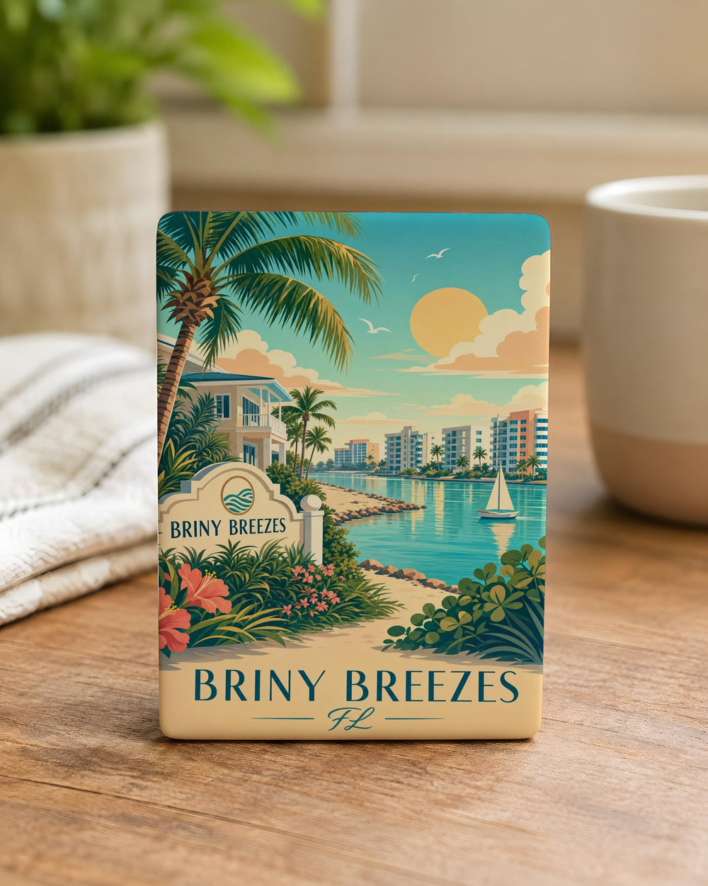 Briny Breezes Florida Fridge Magnet, Coastal Town Souvenir Magnet, Palm Beach County FL Travel Keepsake Magnet