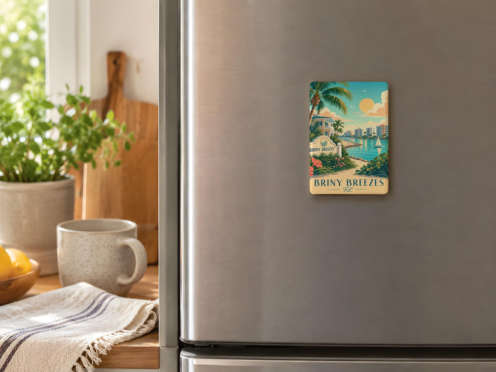 Briny Breezes Florida Fridge Magnet, Coastal Town Souvenir Magnet, Palm Beach County FL Travel Keepsake Magnet