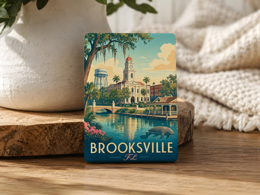 Brooksville FL Fridge Magnet, Brooksville Florida Souvenir Magnet, Hernando County Travel Keepsake, Hometown Gift