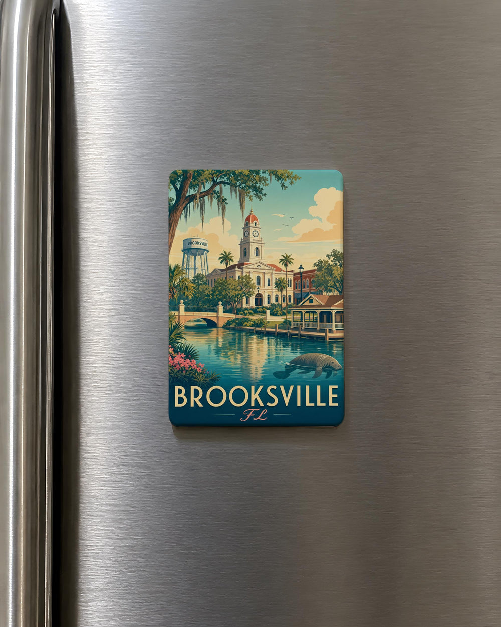 Brooksville FL Fridge Magnet, Brooksville Florida Souvenir Magnet, Hernando County Travel Keepsake, Hometown Gift