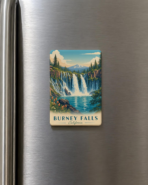 Burney Falls Fridge Magnet, Burney Falls Waterfall California Souvenir Magnet, Nature Landmark Travel Keepsake Magnet