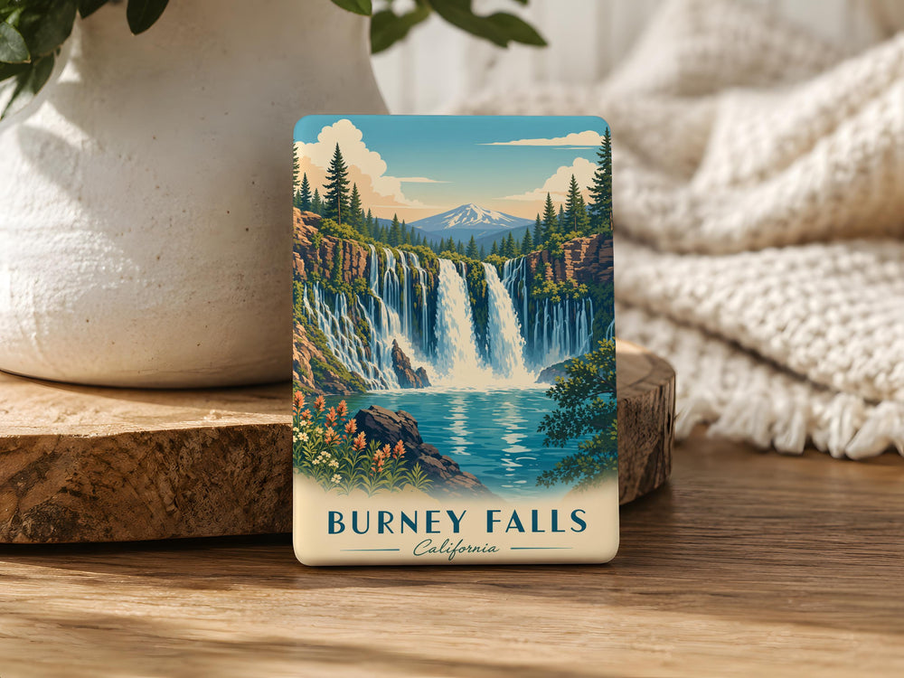 Burney Falls Fridge Magnet, Burney Falls Waterfall California Souvenir Magnet, Nature Landmark Travel Keepsake Magnet