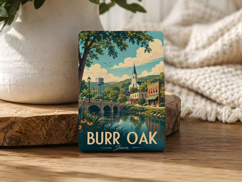 Burr Oak Tree Fridge Magnet, Oak Leaf Nature Decor, Woodland Botanical Gift, Tree Lover Kitchen Magnet