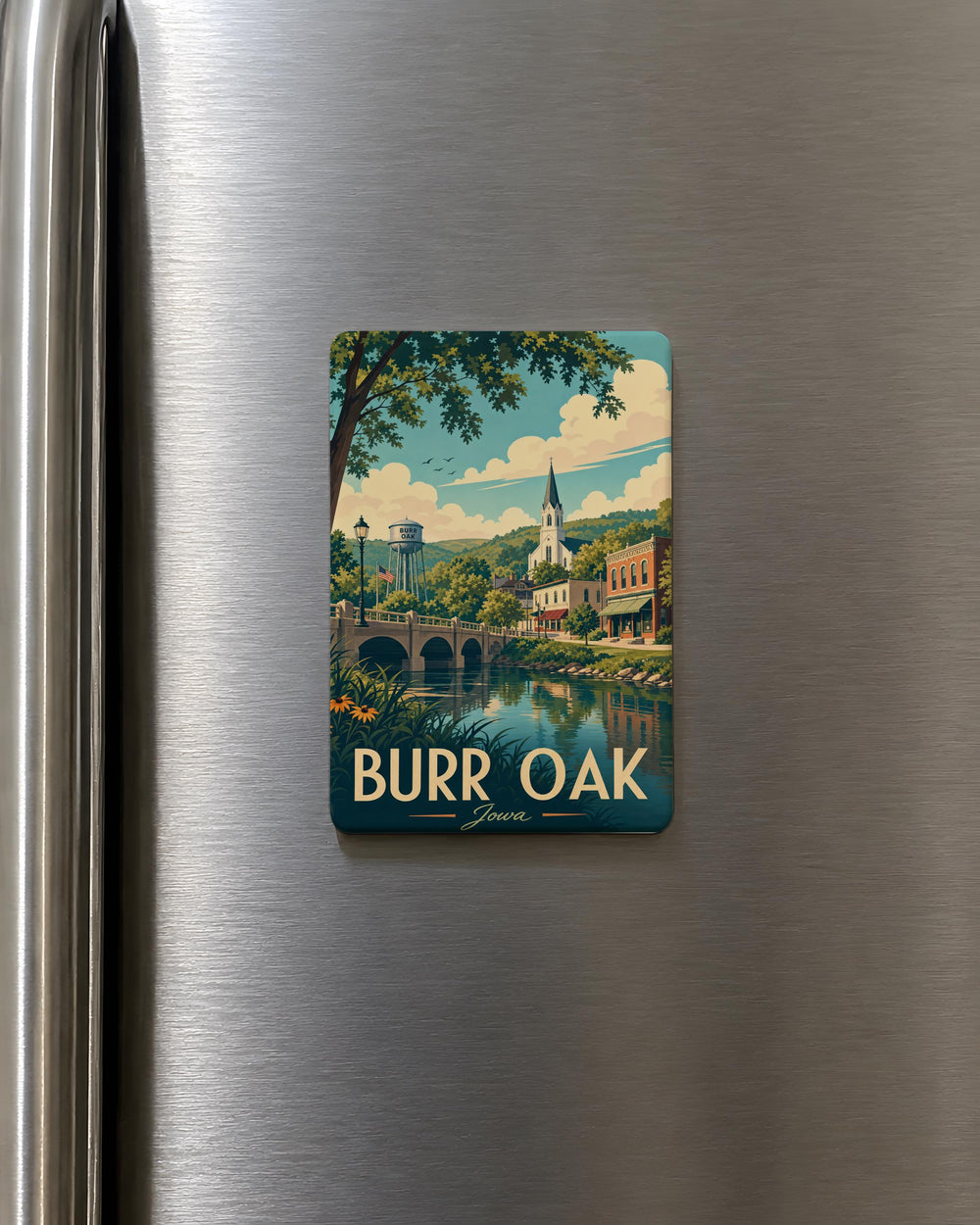 Burr Oak Tree Fridge Magnet, Oak Leaf Nature Decor, Woodland Botanical Gift, Tree Lover Kitchen Magnet