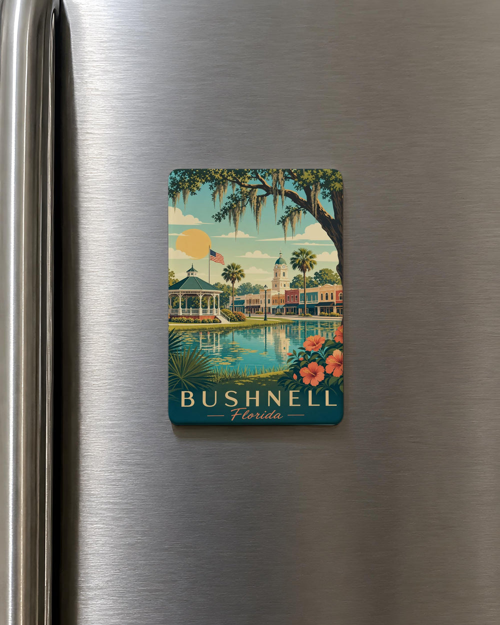 Bushnell FL Fridge Magnet, Bushnell Florida Souvenir Magnet, City Name Travel Keepsake Refrigerator Magnet