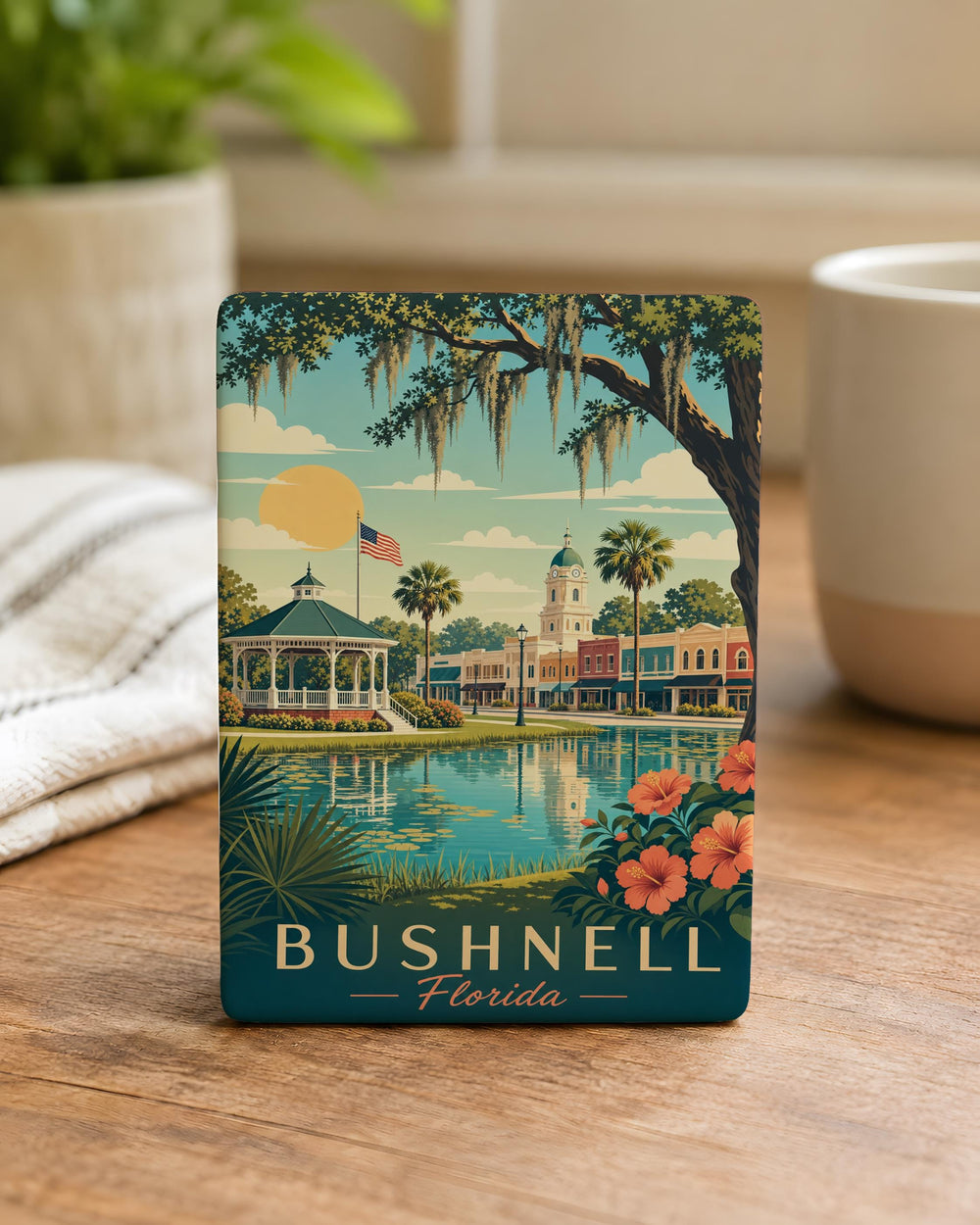 Bushnell FL Fridge Magnet, Bushnell Florida Souvenir Magnet, City Name Travel Keepsake Refrigerator Magnet