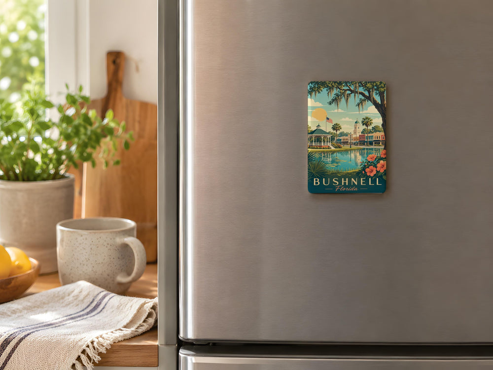 Bushnell FL Fridge Magnet, Bushnell Florida Souvenir Magnet, City Name Travel Keepsake Refrigerator Magnet