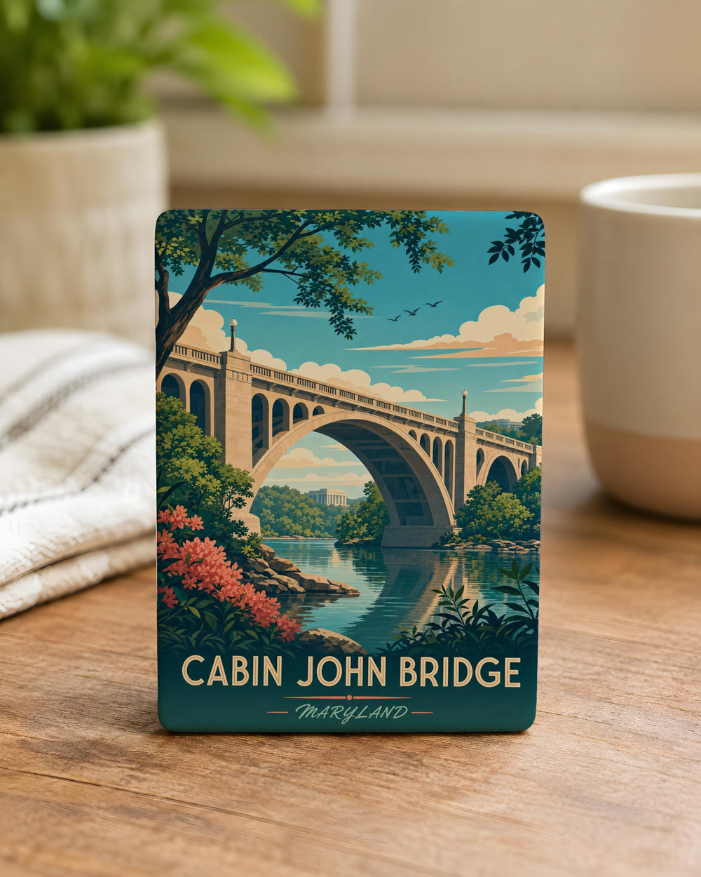 Cabin John Bridge Fridge Magnet, Maryland Landmark Souvenir Magnet, Historic Bridge Travel Keepsake Gift