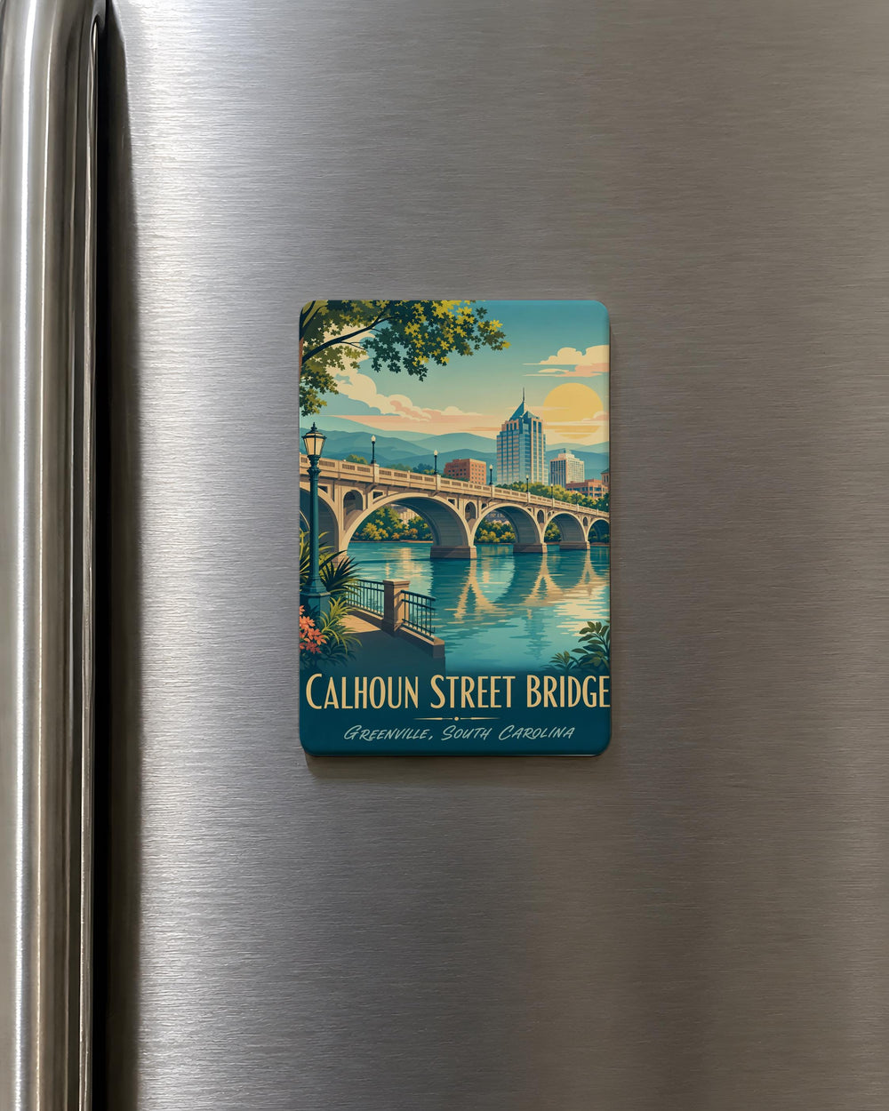 Calhoun Street Bridge Fridge Magnet, Bridge Landmark Souvenir Magnet, Calhoun Street Travel Keepsake Magnet