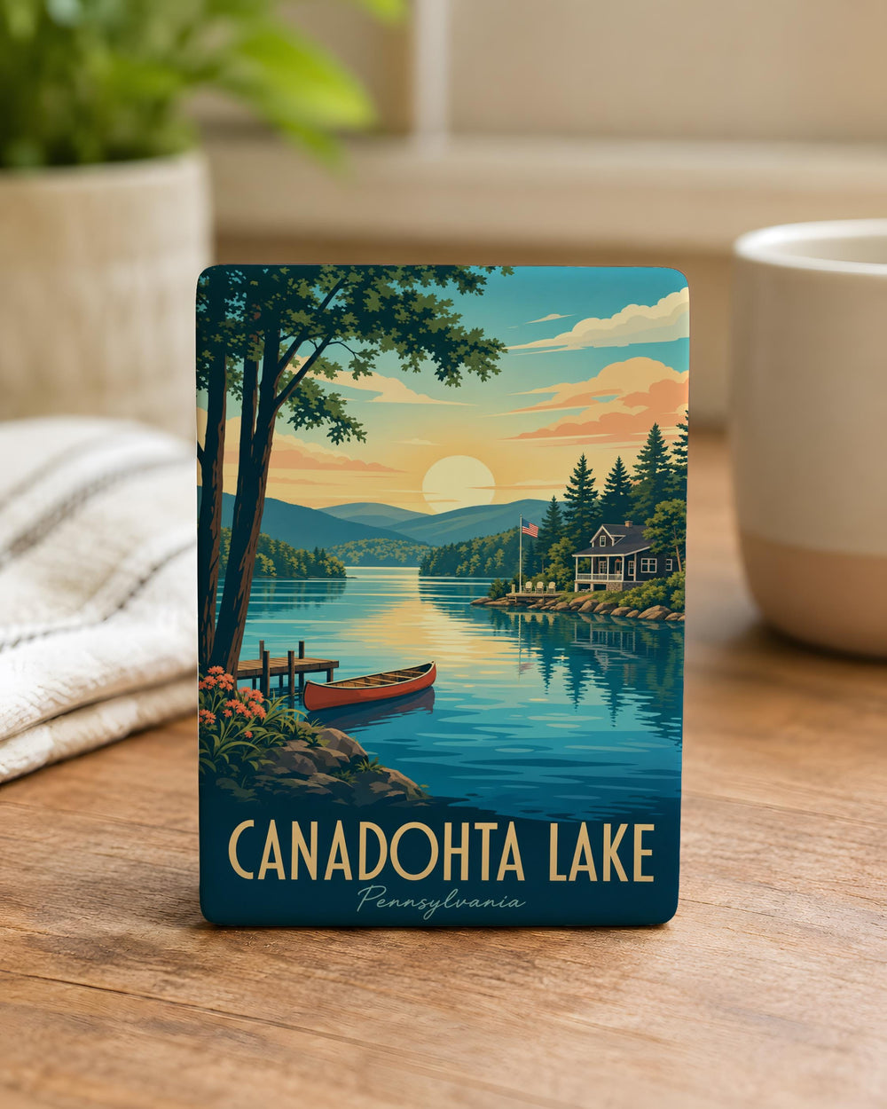 Canadohta Lake Fridge Magnet, Canadohta Lake Pennsylvania Souvenir Magnet, Lake Vacation Keepsake, Outdoor Travel Gift