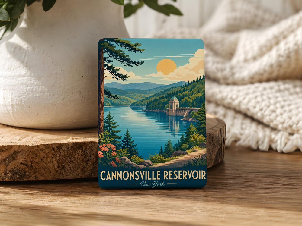 Cannonsville Reservoir Fridge Magnet, New York Water Reservoir Souvenir Magnet, Catskills Travel Keepsake Magnet