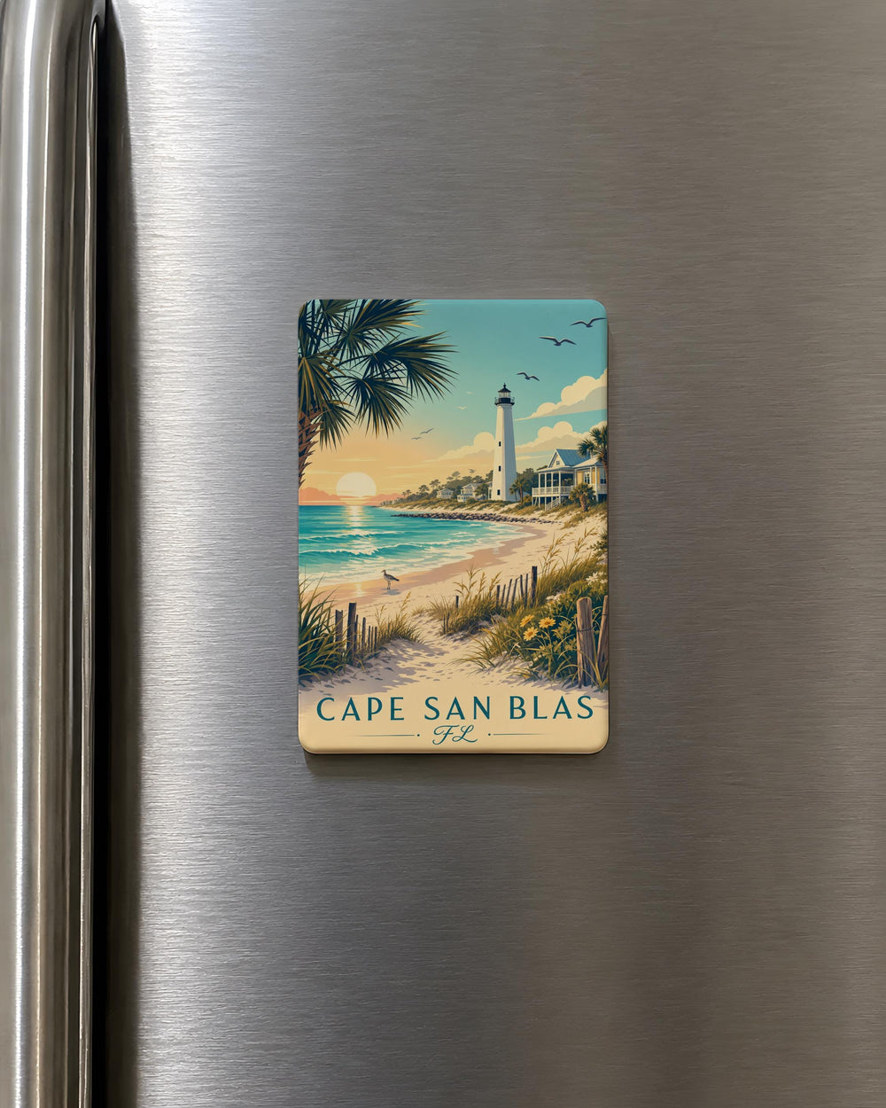Cape San Blas Florida Fridge Magnet, Coastal Town Souvenir Magnet, Gulf Coast Beach Vacation Travel Keepsake Gift