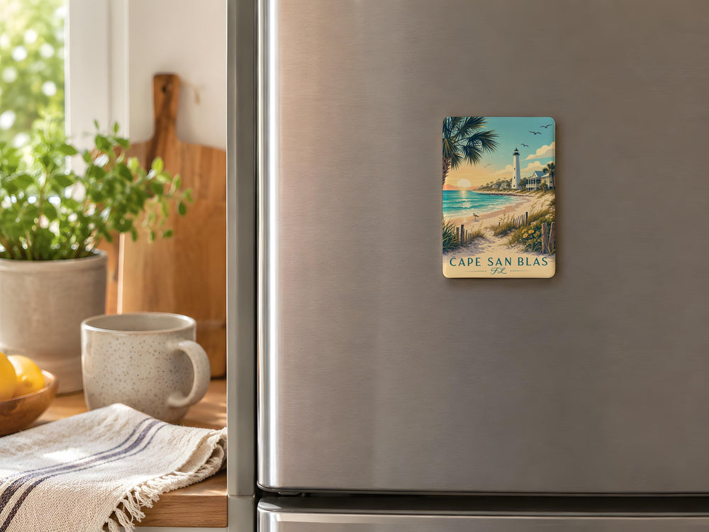 Cape San Blas Florida Fridge Magnet, Coastal Town Souvenir Magnet, Gulf Coast Beach Vacation Travel Keepsake Gift