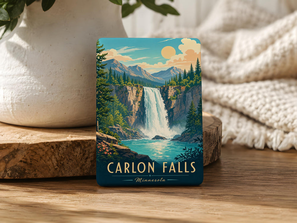 Carlon Falls Fridge Magnet, Waterfall Nature Landmark Souvenir, Scenic Travel Keepsake Magnet for Refrigerator