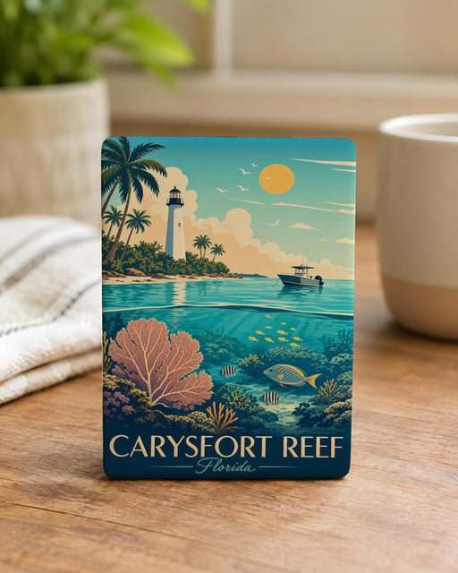 Carysfort Reef Florida Fridge Magnet, Carysfort Reef Lighthouse Key Largo Souvenir Magnet, Florida Keys Travel Magnet