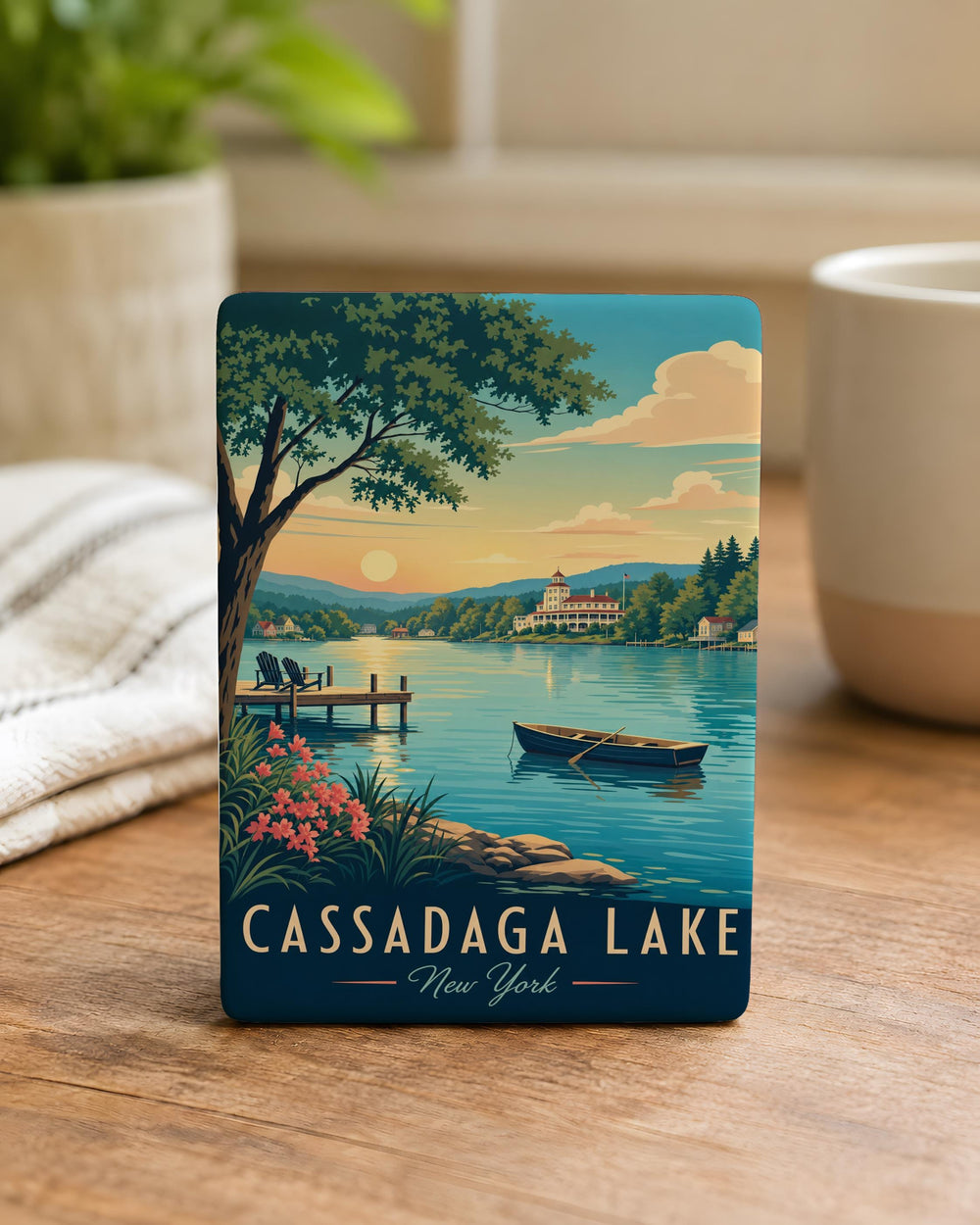 Cassadaga Lake Fridge Magnet, Cassadaga Lake New York Souvenir Magnet, Lakeside Landmark Travel Keepsake Magnet