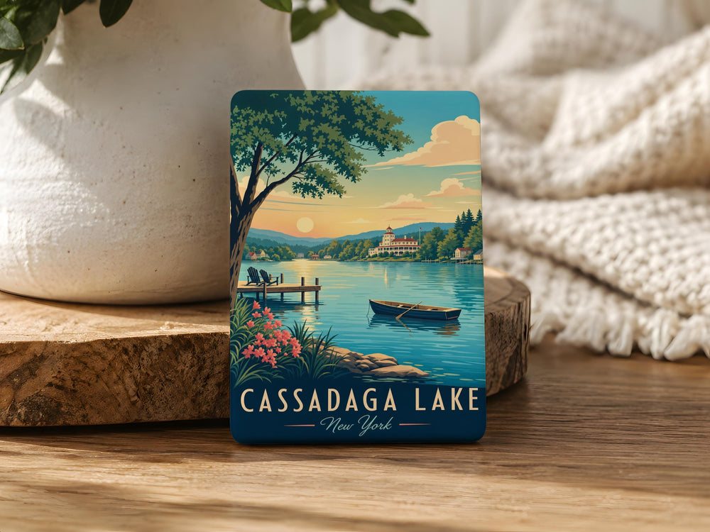 Cassadaga Lake Fridge Magnet, Cassadaga Lake New York Souvenir Magnet, Lakeside Landmark Travel Keepsake Magnet