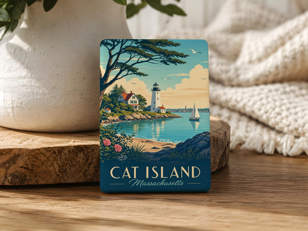 Cat Island Massachusetts Fridge Magnet, Cat Island MA Souvenir Magnet, Coastal Massachusetts Travel Keepsake Magnet
