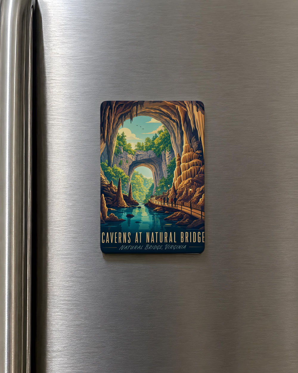 Caverns at Natural Bridge Fridge Magnet, Natural Bridge Caverns Souvenir, Texas Cave Landmark Kitchen Magnet