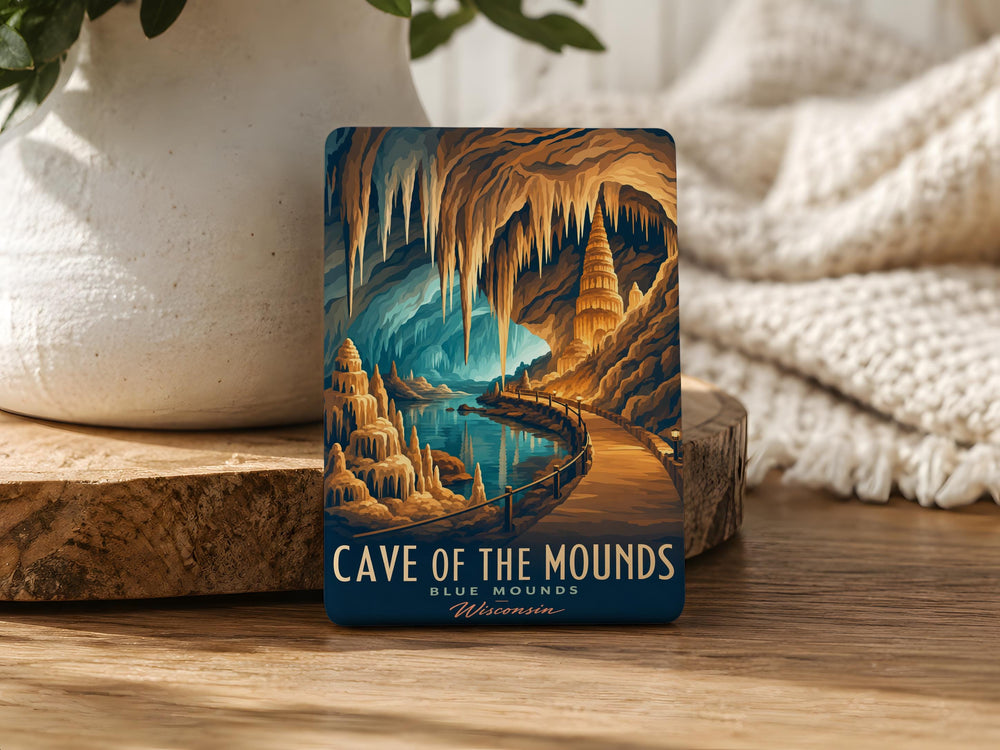 Cave of the Mounds Fridge Magnet, Wisconsin Cave Landmark Souvenir Magnet, Cave Entrance Travel Keepsake Magnet