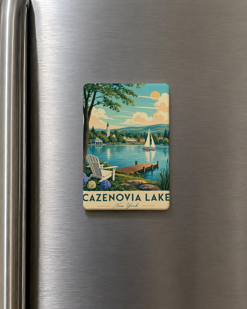 Cazenovia Lake Fridge Magnet, Cazenovia NY Souvenir Magnet, Upstate New York Lake Gift, Lakeside Travel Keepsake