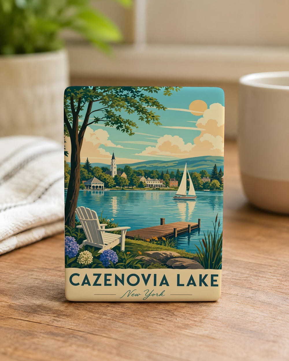 Cazenovia Lake Fridge Magnet, Cazenovia NY Souvenir Magnet, Upstate New York Lake Gift, Lakeside Travel Keepsake