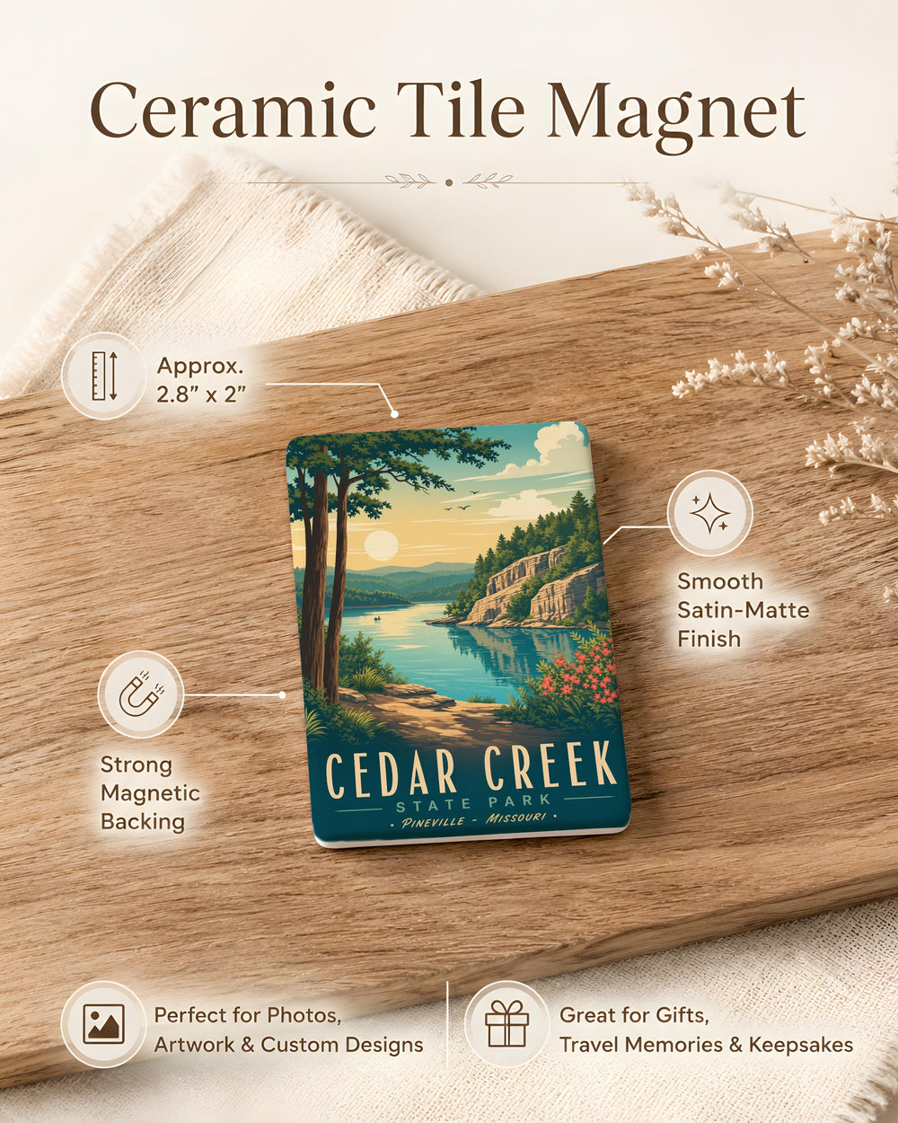Cedar Creek State Park Fridge Magnet, Cedar Creek Park Souvenir Magnet, West Virginia Travel Gift, Outdoor Adventure Keepsake